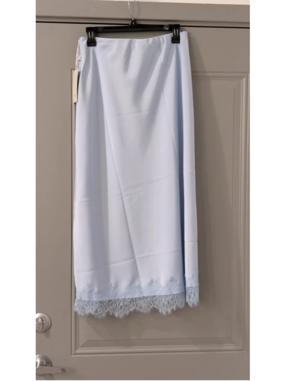 Women's Joie Light Blue Lace Trim Midi Skirt M - Picture 3 of 7